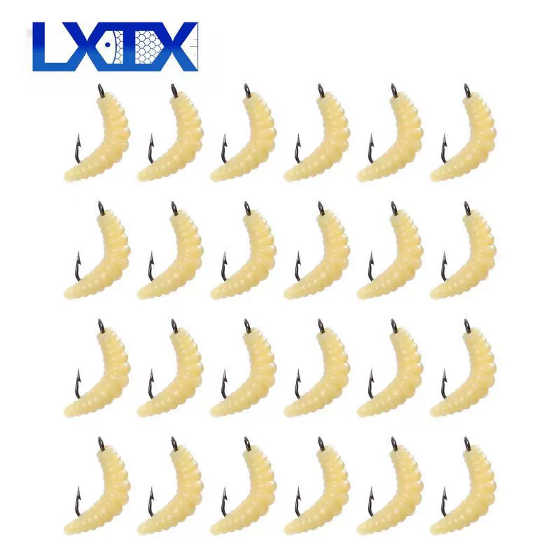 Луя с крючком силиконовый 2 см хлебный червь бионический личинки червь мягкая приманка