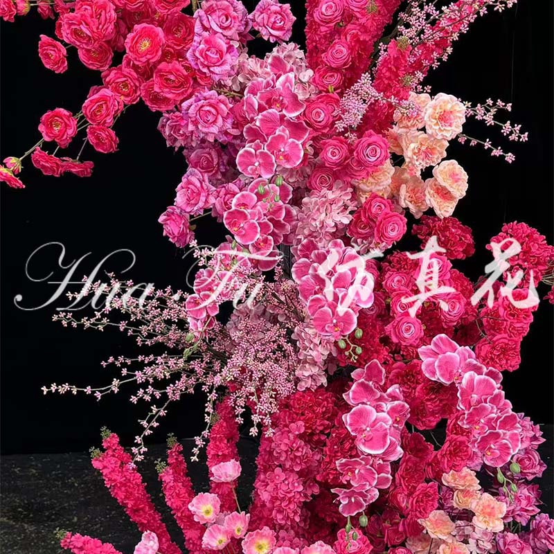 Monet's Garden Pink Waterfall Flowers Wedding Wedding Newlywed Floral Sofa Armrest Flowers Decorative Bedside Flowers Table Flowers