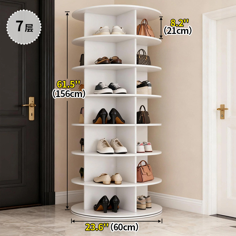 Estante giratorio para zapatos Estante de piso para centros comerciales Estante de exhibición de bolsas simples multicapa Gabinete de zapatos de porche para el hogar de 360 grados image 9