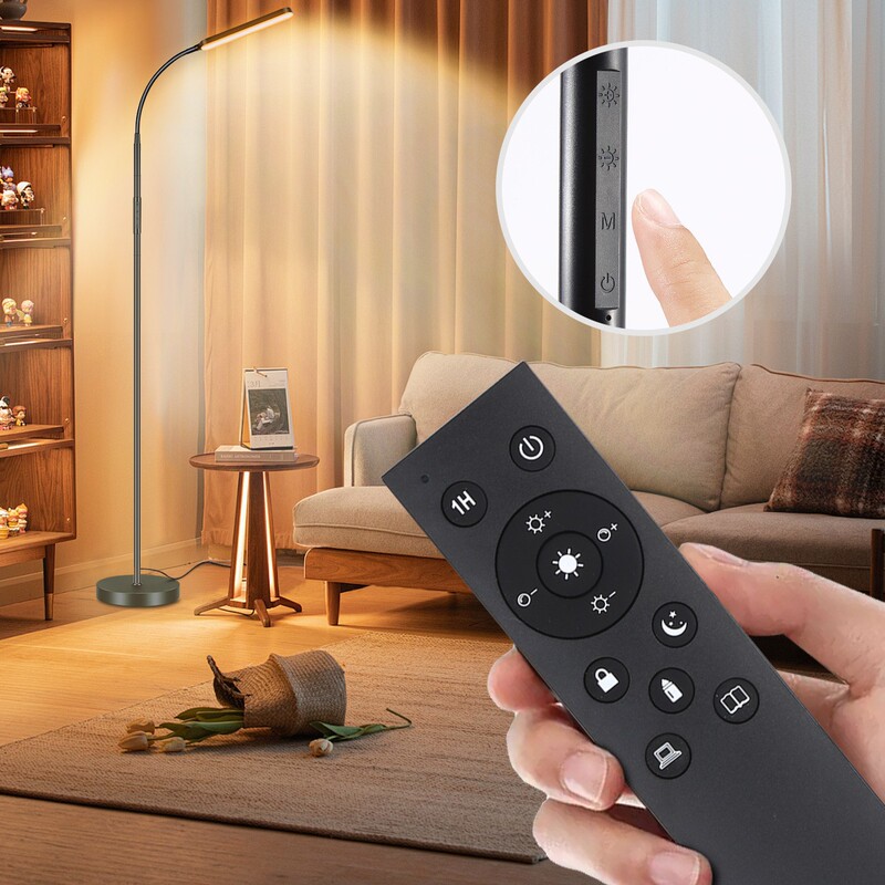 Factory Direct Sales Led Floor Lamp Table Lamp 3-Tone Dimming Infrared Remote Control Cross-Border E-Commerce Exclusive Super Bright Dimmable