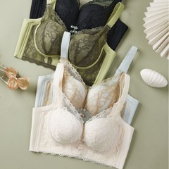 倩意9935無鋼圏ブラジャー乳首ゴムの新型の軽いプラスチックの中厚bカップは色のレースにぶつかって垂れ下がることを防止します。