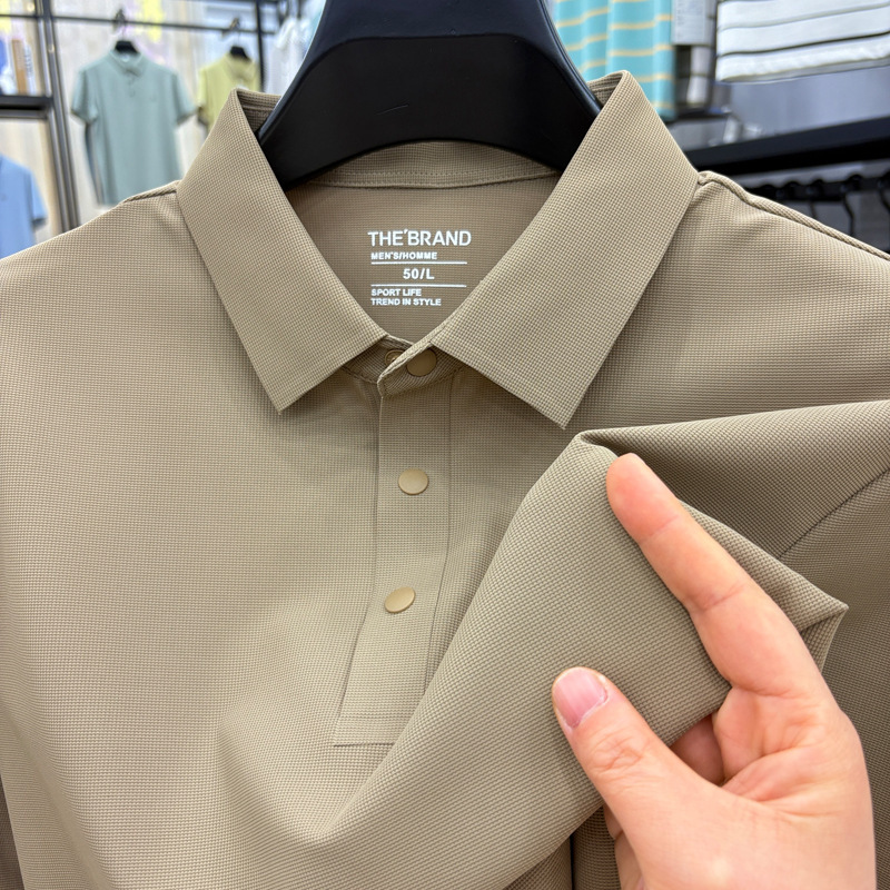 2026 New Quick-Drying Summer Seamless Short-Sleeved T-Shirt for Men with Lapels, Refreshing and Breathable Pure Color Polo Half-Sleeved Men's Clothing 2026 New Quick-Drying Summer Seamless Short-Sleeved T-Shirt for Men with Lapels, Refreshing and Breathable Pure Color Polo Half-Sleeved Men's Clothing