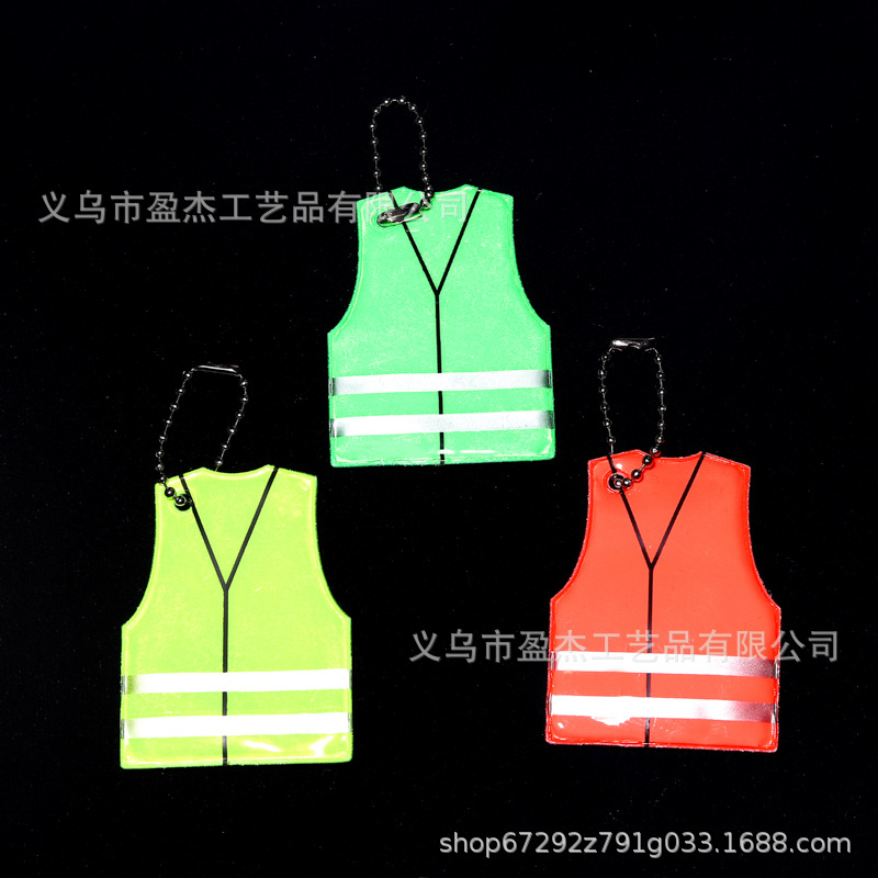 Amazon cross-border reflector colgante PVC bolsas escolares llaveros de viaje de noche seguro portátil versátil