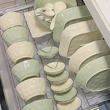 奶油风碗碟套装家用2024新款感陶瓷碗盘碗筷减龄盘子碗乔迁碗
