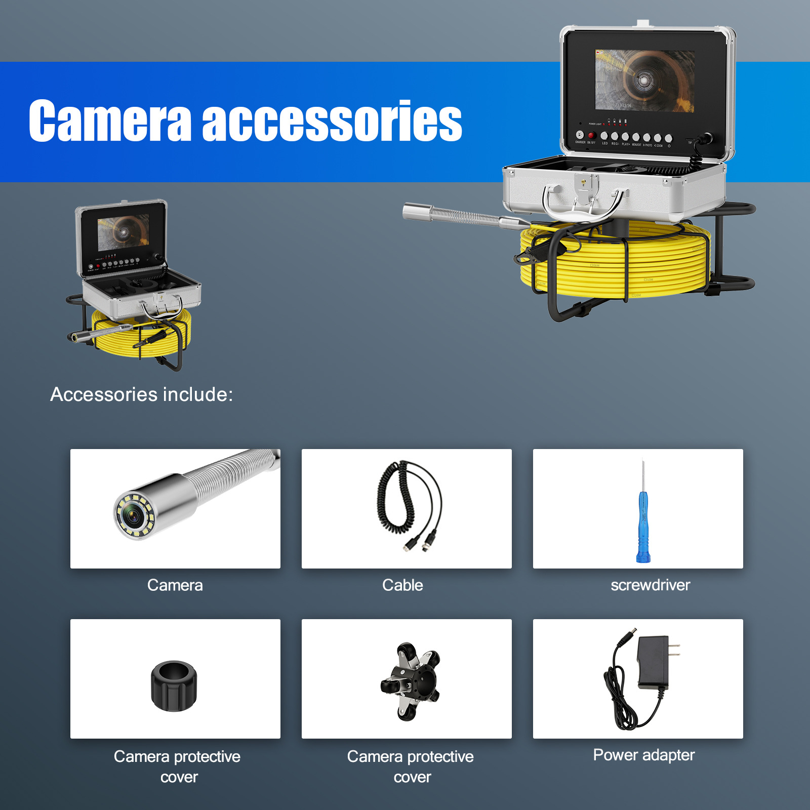 AHD endoscope, 1080P HD, 7 inch, 17-23mm probe