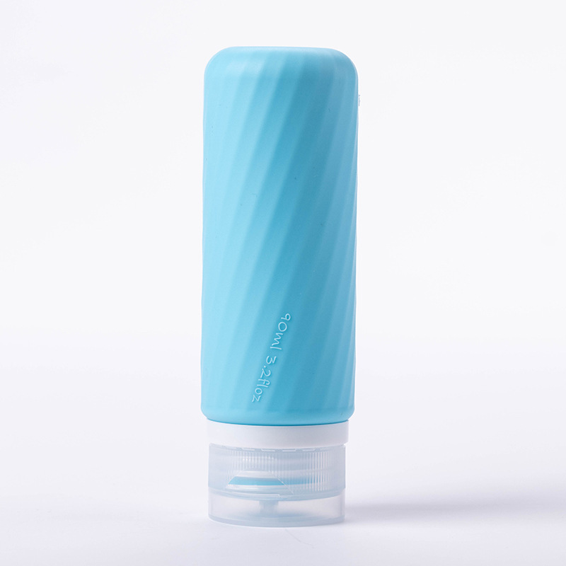 Viaje de silicona botella de 60ml 90ml gran capacidad conjunto de presión a prueba de fugas botella de almacenamiento de cosméticos nueva