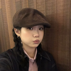 【雅丹风穿搭】巧克力色系麂皮绒复古前进帽秋冬百搭雅痞老爹帽潮