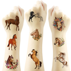 Horse Cute Pony One-Time Temporary Tattoos for Kids Birthday Party Temporary Tattoes Water Transfer Tattoes