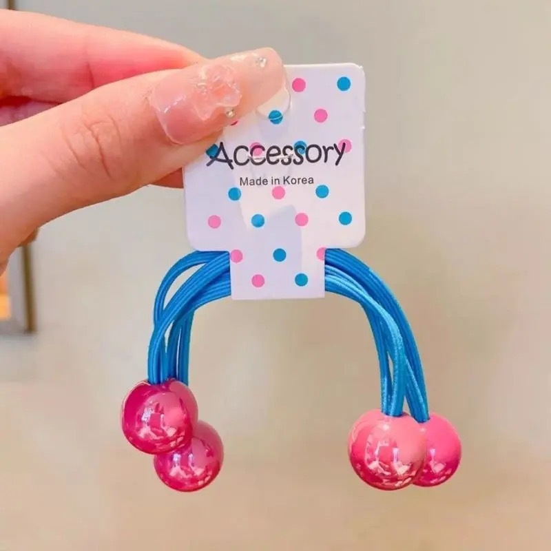 子供のキャンディー色の髪輪の双頭ひものゴムボールの髪ひもの赤ちゃんは高い馬尾を刺して髪を傷つけません。|undefined