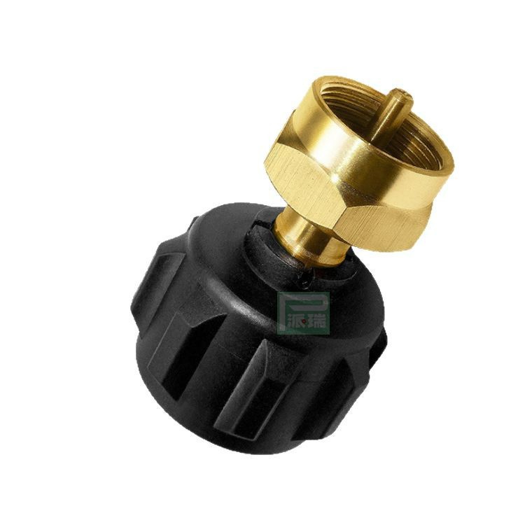 派瑞QCC1转POL一磅气瓶充气带过流保护黄铜接口配件AMCE转换接头