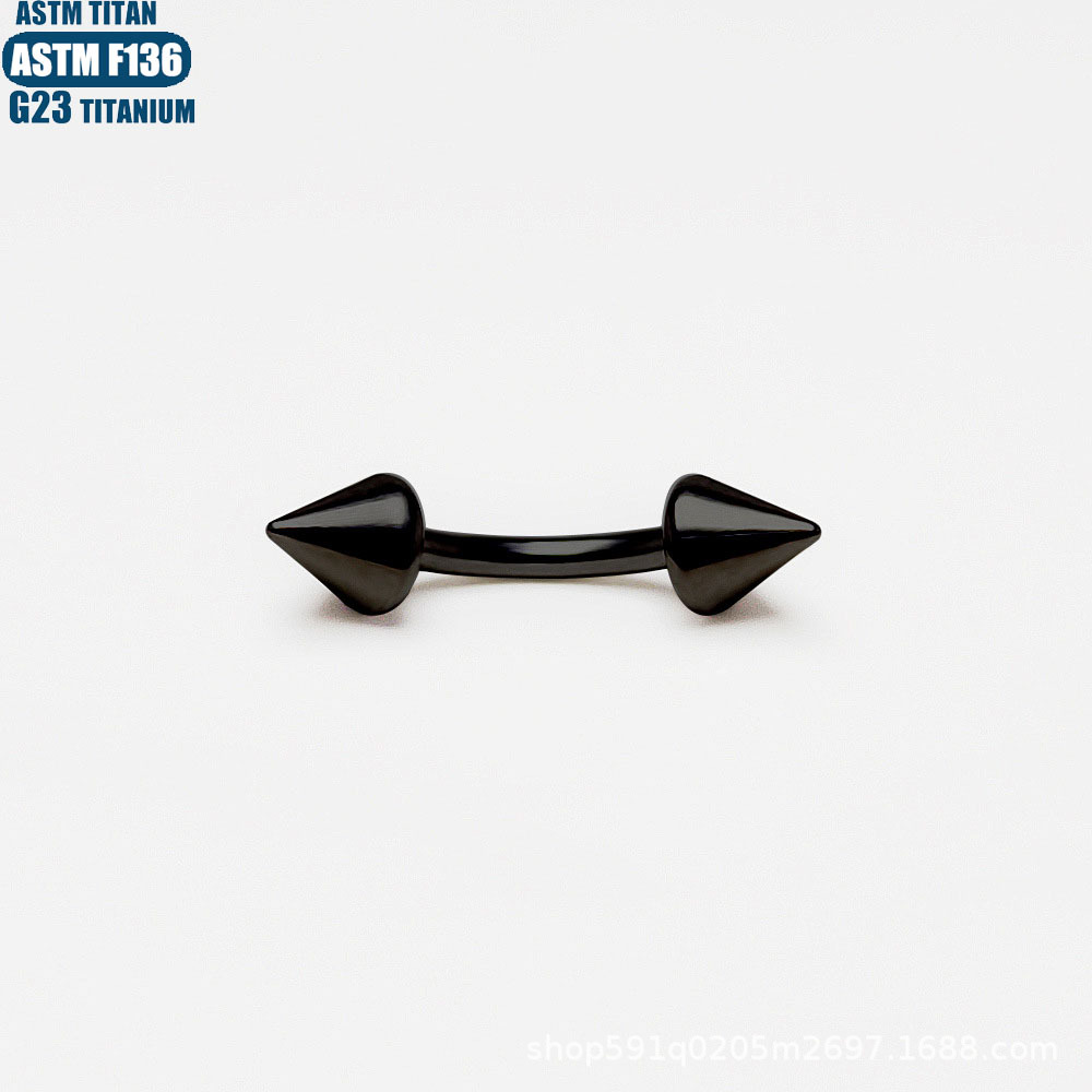 F136 Titanium Alloy Pointed Cone Curved Barbell Eyebrow Nail Internally Threaded Body Piercing Jewelry Lip Nail Ear Screen detail image 8
