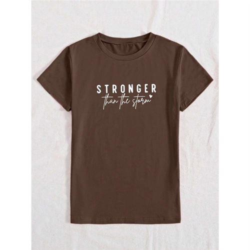 Shirt Sleeve PNeck Letter Round TEnglish Short INAWLY With