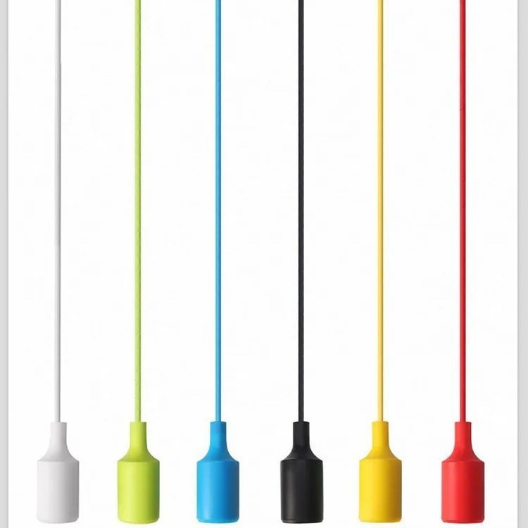 Fábrica transfronteriza venta directa E27 lámpara de lámpara de lámpara de silicona colorida lámpara de lámpara trenzada alambre dormitorio sala de estar bar bar