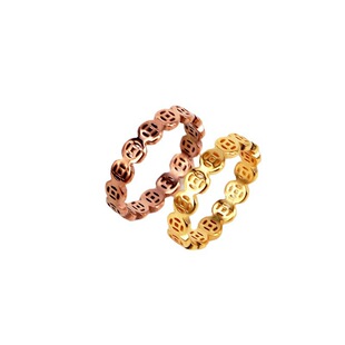 Golden ring, copper fashionable small bell, J3-313, Korean style, pink gold, for luck, South Korea 5