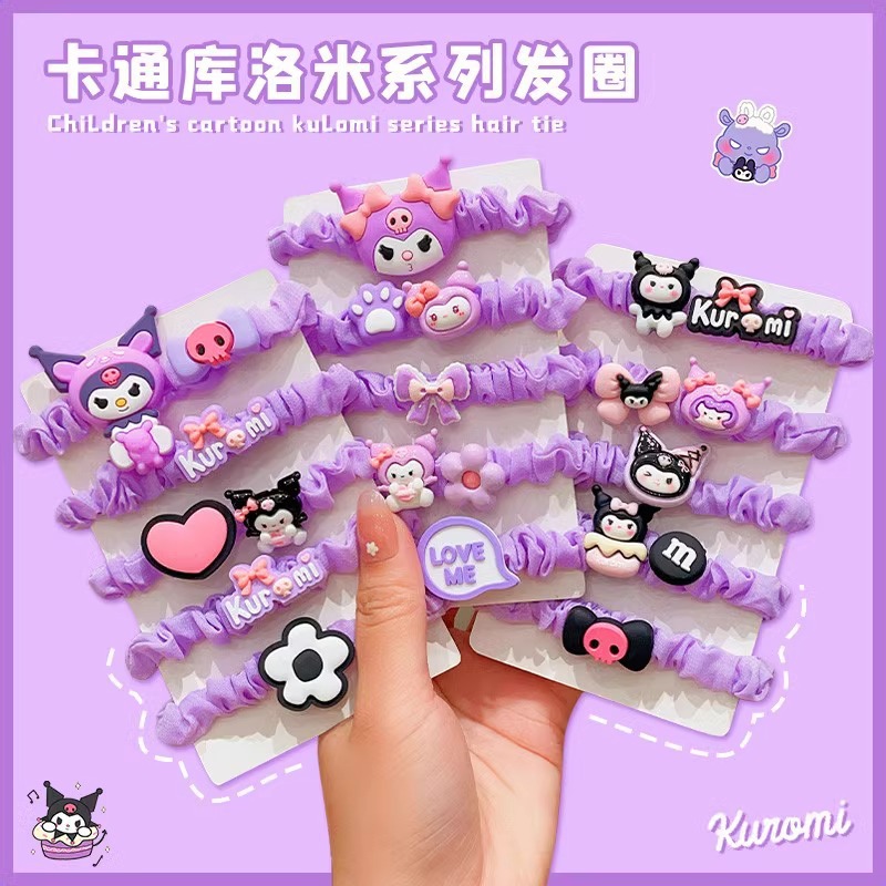 lindas cuerdas de cabeza de Kulomi niñas anillo de cabello dulce de alto valor facial cuerdas de cabello de niñas atar cabello correa de goma anillo de intestino delgado
