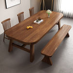 全实木餐桌椅组合复古风家用餐厅简约现代小户型吃饭桌长饭桌书桌