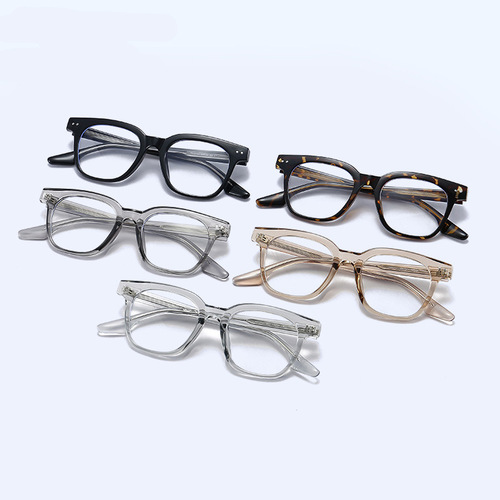 New style women's plate glasses thick frame tr90 frame integrated nose pads fashion plain frame glasses frame men's glasses frame