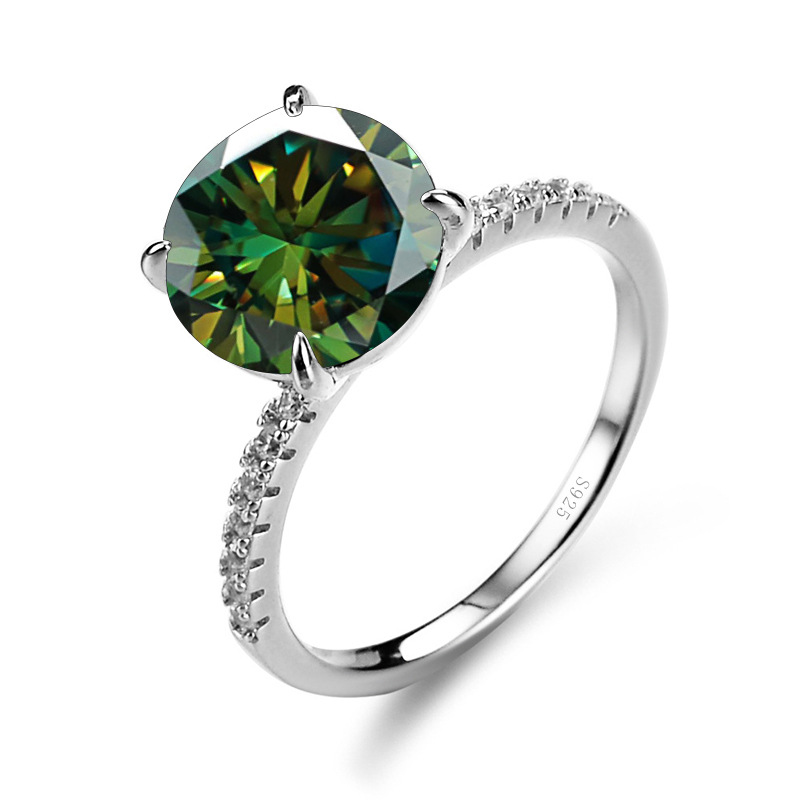 Transfronterizo s925 anillo de plata esterlina de 5 quilates anillo de piedra de mosaico lujoso europeo y americano huevo de paloma D anillo de diamantes de mosaico