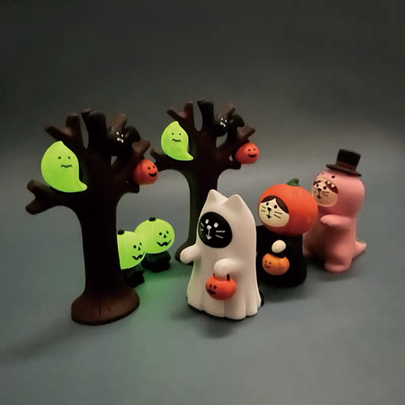 ハロウィンカボチャ猫オーナメント ZAKKA クリエイティブトレンディブラインドボックス DIY 手作り装飾樹脂工芸品オーナメント|undefined