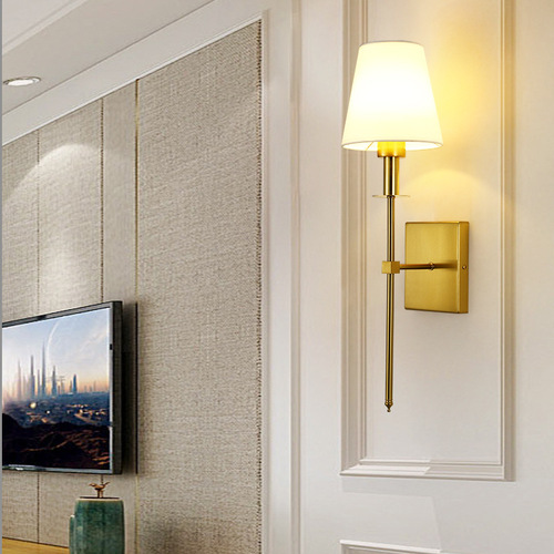 Wall lamp bedside lamp American bedroom Nordic living room aisle stair lamp creative simple modern wall lamp