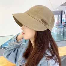 赵露思同款渔夫帽女2023春夏防紫外线遮阳帽素颜黑色太阳帽子批发