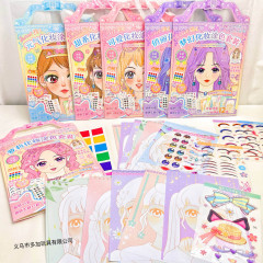 手提げ化粧塗装セット美化粧着せ替え女の子玩具誕生日プレゼント王女化粧ハンドバッグ