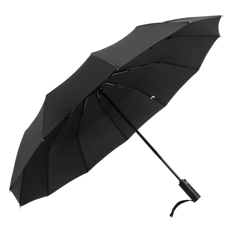 Paraguas automático de 12 varillas con revestimiento negro para protección solar, paraguas de negocios para hombre, paraguas publicitario personalizado