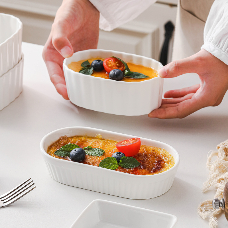 Baking Bowl, Dessert Bowl, Ceramic Caramel Pudding Cup, High-Temperature Resistant Vanilla Pudding Cup Bowl, Oven and Microwave Safe Ceramic Bowl