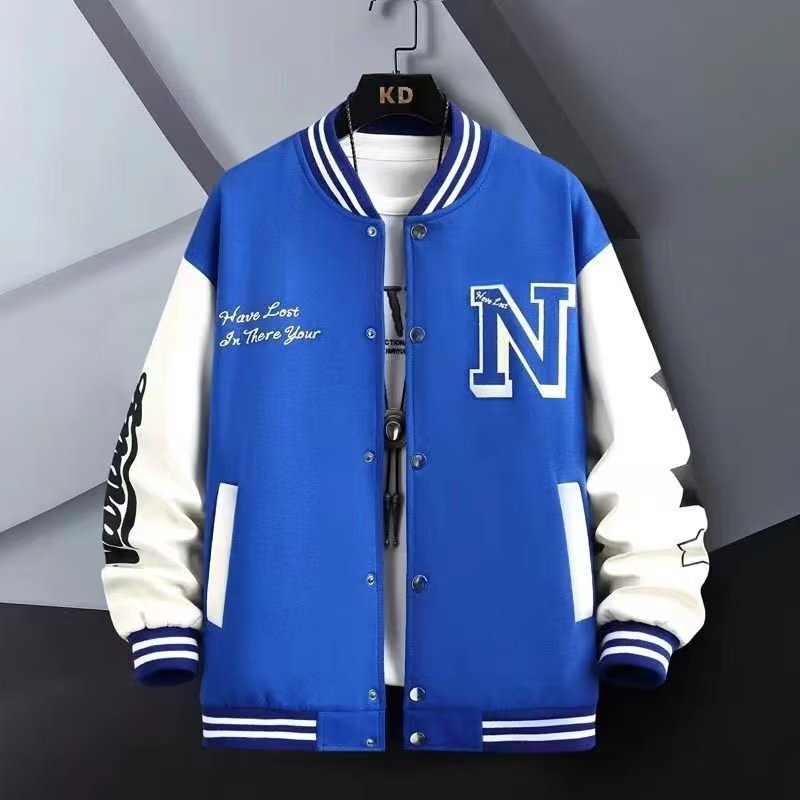 Spring and Autumn Baseball Clothes Boys Teenagers Junior Senior high school Students Trendy Handsome Jacket Couple hiphop Style Jacket Spring and Autumn Baseball Clothes Boys Teenagers Junior Senior high school Students Trendy Handsome Jacket Couple hiphop Style Jacket