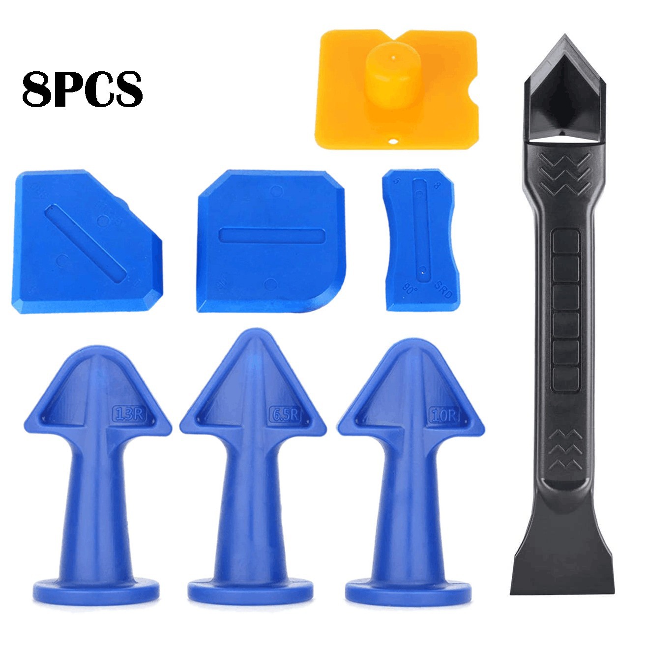 8件填缝工具喷嘴涂抹密封修整瓷砖缝隙刮板刮刀厨房浴室美缝工具