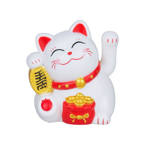 Cross-border 2-inch solar-powered lucky cat living room cake baking decoration car center console decoration