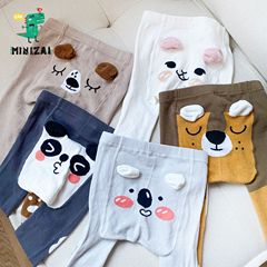 秋の漫画風子供用ベビーパンツ、男の子と女の子用の綿製レギンス、外で着るタイプ、卸売、メーカー直送