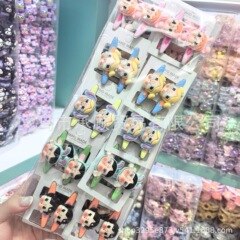 网红爆款可爱糖果色哭娃卡通女孩儿童发夹潮玩少女边夹小学生发卡
