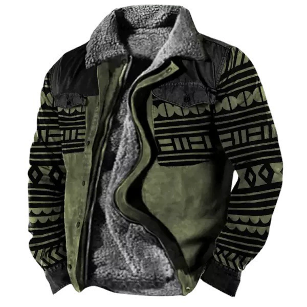 [Rural retro style men's jacket跨世纪乡村休闲宽松拉链男士外套]