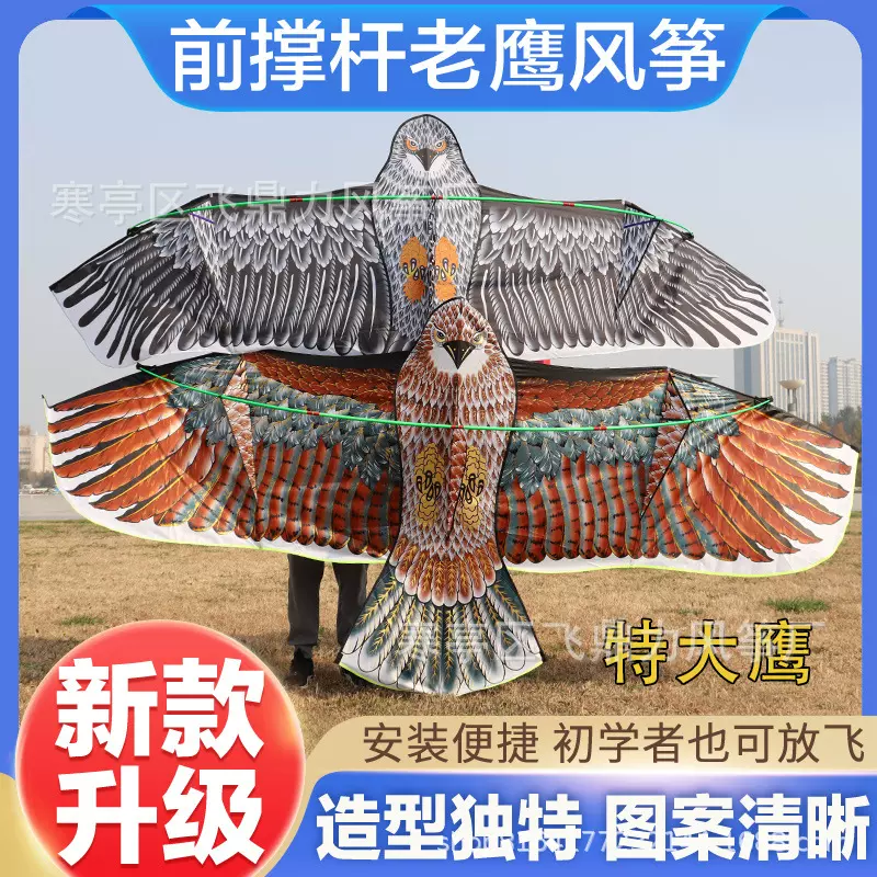 潍坊风筝批发厂家直销高档3.6米前杆老鹰大型成人风筝公园地摊