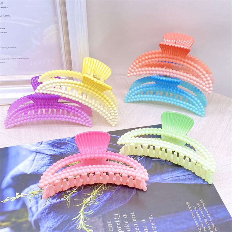 Nuevo color brillante gradiente cuadrado grande pequeño y mediano tamaño horquilla clip de la cabeza de la espalda de las mujeres dos yuanes tienda de accesorios de cabeza