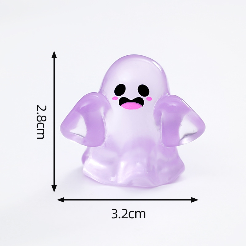Linda y luminosa muñeca fantasma de Halloween lindo grano lindo adorno de bricolaje accesorios de bolsillo ciego pequeño adorno hecho a mano de escritorio