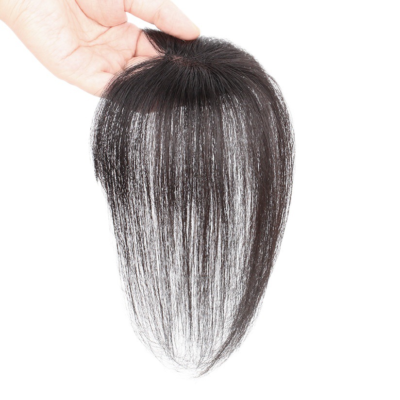 Pequeña pieza de la peluca del corazón del melocotón cabeza del pelo real reemplazo del pelo tridimensional mullido de una sola capa semi-tejido a mano ligero transpirable en stock al por mayor