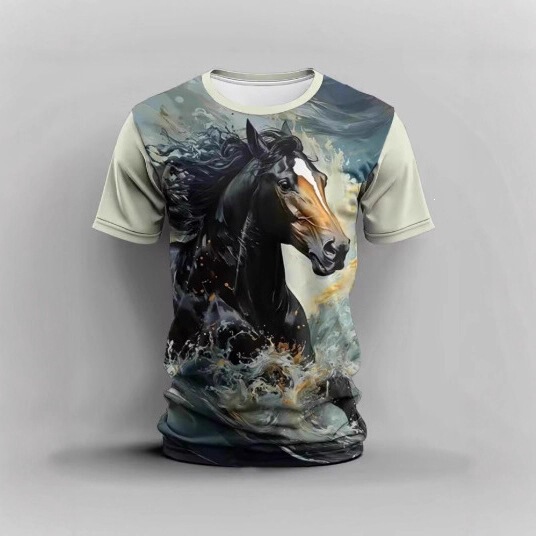3D Printed Sports Quick-Dry Breathable Men's Plus Size T-Shirt Horse Ranch Outdoor Casual Fun Short-Sleeve Summer Top 3D Printed Sports Quick-Dry Breathable Men's Plus Size T-Shirt Horse Ranch Outdoor Casual Fun Short-Sleeve Summer Top