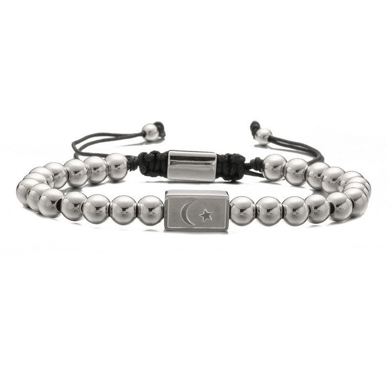 Transfronterizo Amazon Star Moon Cube Pulsera Diseño tejido a mano Pulsera de hombre europeo y americano Spot al por mayor