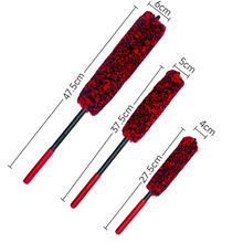 汽车轮毂刷三件套清洗机羊毛轮胎软毛洗车机长柄钢圈摩托车大中小