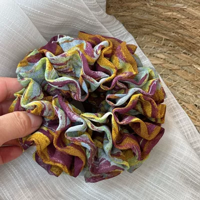 Saç üçün rezinlər – TudTud French handmade scrunchie! - oil-painting-starry-sky-hydrangea