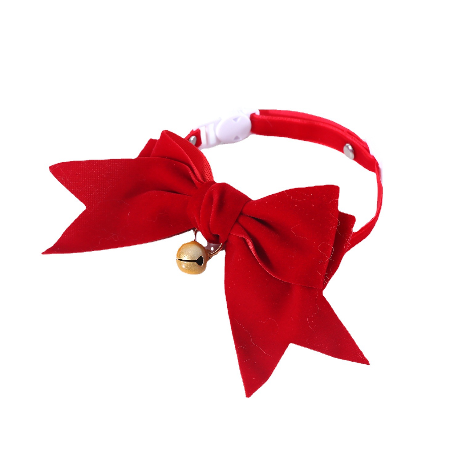 Cumpleaños de mascotas, perros, gatos, Año Nuevo, collar de arco de terciopelo, corbata de campana de ensueño, collar ajustable