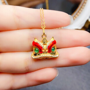 New natural emerald pendant S925 silver inlaid main stone 3*3mm Joker net red explosions women's jewelry wholesale