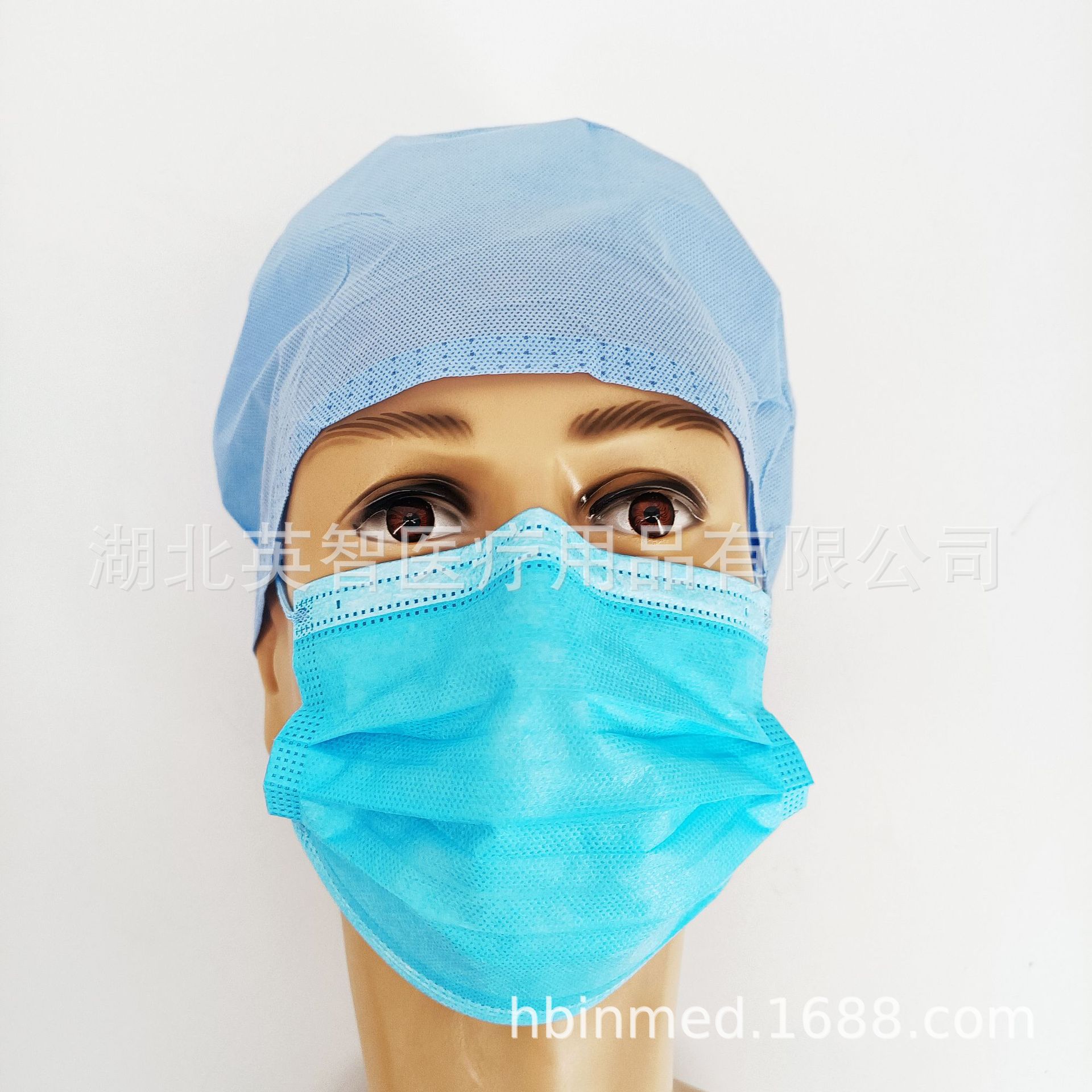 四层平面口罩 蓝色全彩90bfe熔喷布Type IIR欧盟CE白名单工厂直销