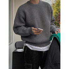 C 61341 Men's Gray Knit Sweater ��ʿᘿ��� ���R�d�羳�W����