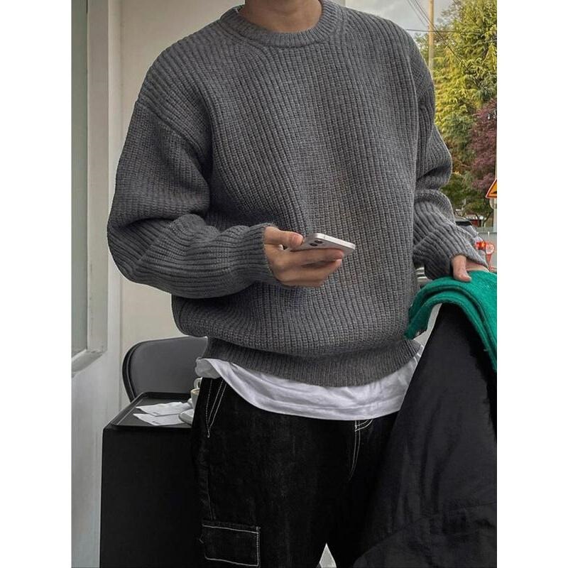 C 61341 Men's Gray Knit Sweater Men's Knitwear Amazon Cross-Border European and American Foreign Trade C 61341 Men's Gray Knit Sweater Men's Knitwear Amazon Cross-Border European and American Foreign Trade