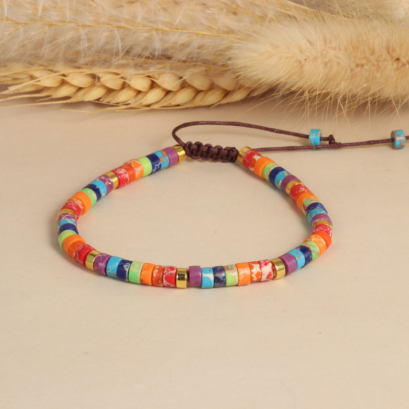 Rainbow bracelet woven men's and women's friendship bracelet yoga jewelry Rainbow bracelet woven men's and women's friendship bracelet yoga jewelry