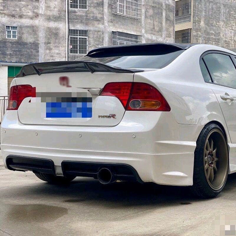 Задний спойлер для Civic 8‑го поколения (2006–2015), карбоновая текстура или глянец, без сверления