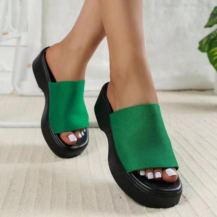 Women's Basic Color Block Square Toe Open Toe Slides Slippers display picture 3